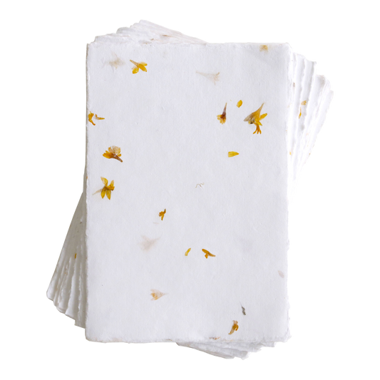 Summer Marigold-Embedded Floral Paper (150 GSM)